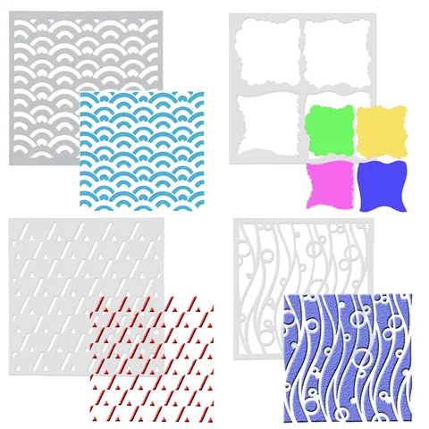 DIY Hollow Drawing Stencil Template Reusable Plastic Floral Geometric Patterns For Scrapbook Album Painting Art Craft Tool