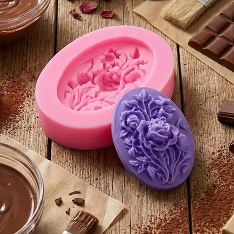 Oval Rose Flower Gemstone Silicone Mold For Fondant Chocolate Cake Decorating Aromatherapy Plaster Resin DIY Craft Mold