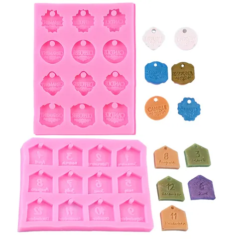 DIY English Letters Months Word House Shape Silicone Mold For Chocolate Candy Jewelry Pendant Making Baking Craft Tools