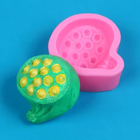 Lotus Seed Pod Silicone Mold Granular Texture Chinese Style Dessert Decoration Scented Candle Gypsum DIY Baking Cake Mold