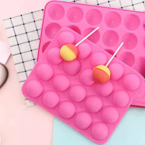 Stampo per Lecca Lecca in Silicone Moderno Minimalista Stampo per Pop Cake al Cioccolato Sfera Con Stecchi Strumento da Forno Fai-da-Te