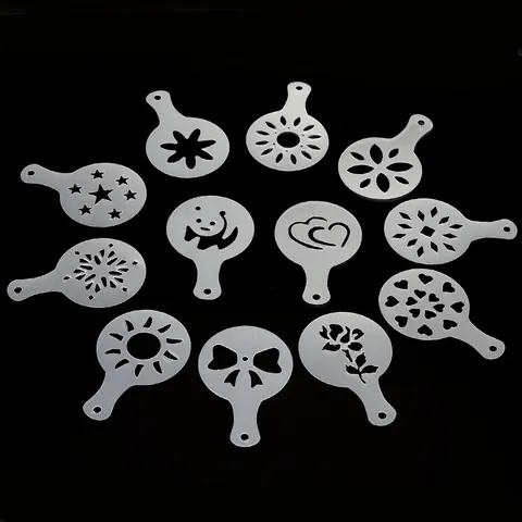 Plastic Coffee Latte Art Stencils Milk Foam Spray Template Fancy Coffee Printing Molds For Home Cafe DIY Barista Decoration
