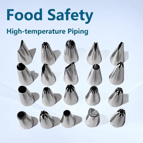Stainless Steel Piping Nozzle Medium Cake Decorating Tips 6 Teeth Star Icing Tips For Rose Cream Cookies Baking DIY Tools