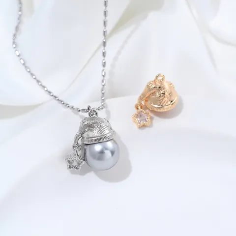 Messing 14K Vergoldet Weihnachtsmütze Anhänger Mit Zirkonia Stern Charm Süße DIY Halskette Schmuckherstellung Zubehör Für Damen