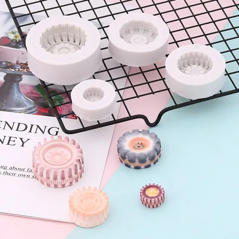 Tire Shaped Silicone Mold For Car Wheel Pattern Fondant Cake Chocolate DIY Baking Tools Clay Soap Making Supplies Decorative Mold