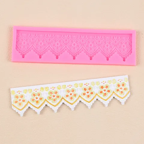 European Retro Floral Pattern Silicone Cake Mold For DIY Chocolate Candy Fondant Cake Border Decoration Lace Baking Mold