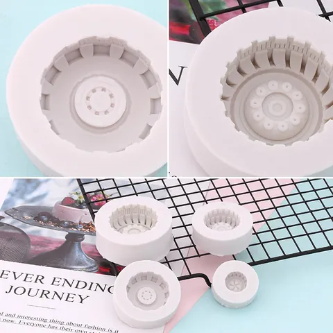 Tire Shaped Silicone Mold For Car Wheel Pattern Fondant Cake Chocolate DIY Baking Tools Clay Soap Making Supplies Decorative Mold