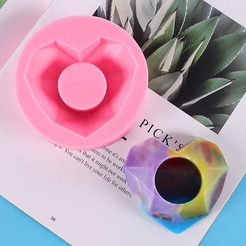 Geometric Succulent Flower Pot Silicone Mold Heart Hexagon Octagon Triangle DIY Resin Plaster Candle Chocolate Baking Mold Crafts