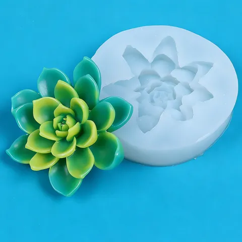 3D Succulent Plant Silicone Mold Simulated Succulent Handmade Soap Candle Resin Mold Chocolate Mousse Cake Decoration Tool Floral Silicone Baking Mold