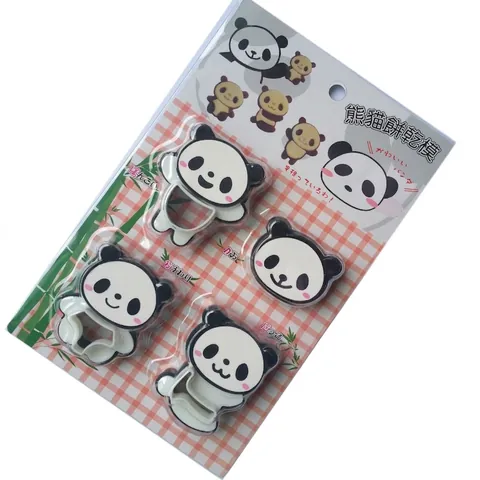 Plastic Panda Cookie Mold Set DIY Baking Tools Manual Press Biscuit Cutters Cake Decorating Supplies Kitchen Accessories For Kids Home Baking