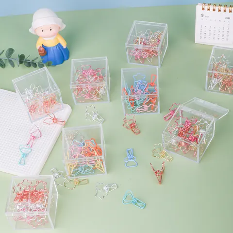 Hohl Metall Draht Vielzweckklemmen Stern Herz Katze Geformt Büroklammern Bunte Skelett Binder Clips Für Büro Schule Scrapbooking Deko