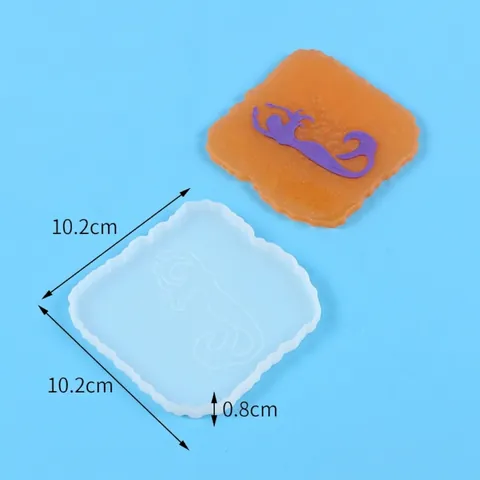 Molde de Silicona Cuadrado Silueta de Sirena para Hacer Posavasos Caja de Almacenamiento de Joyas DIY Suministros de Artesanía Herramientas Manuales