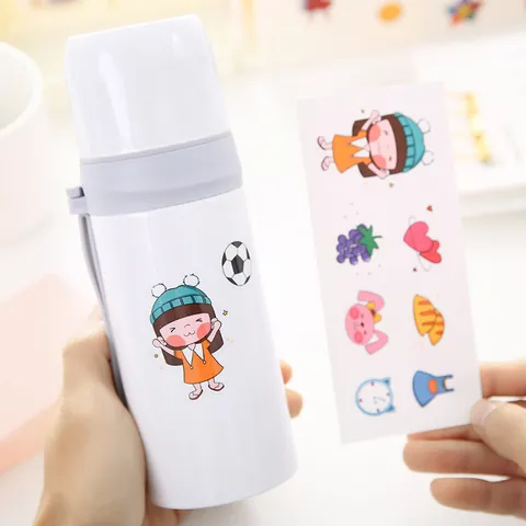 Cartoon Waterproof PVC Sticker Set For Journal Water Cup Cute Girl Pattern DIY Laptop Decoration Stickers Stationery 4 Sheets