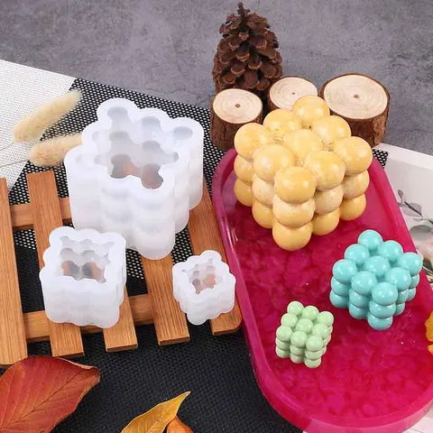 DIY Bubbelkubus Siliconenvorm Voor Chocolademousse Taart Aromatherapie Kaars Handgemaakte Zeep Ornamenten Moderne Minimalistische Bakgereedschap