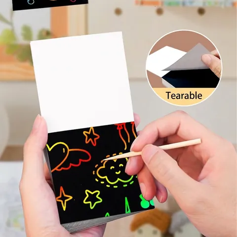 Regenbogen Kratzkunstpapier Für Kinder DIY Zeichnen Schreibwaren Buntes Zeichenblock Mit Bambusstift Werkzeuge Pädagogisches Kunstset Für Studenten Kreatives Geburtstagsgeschenk