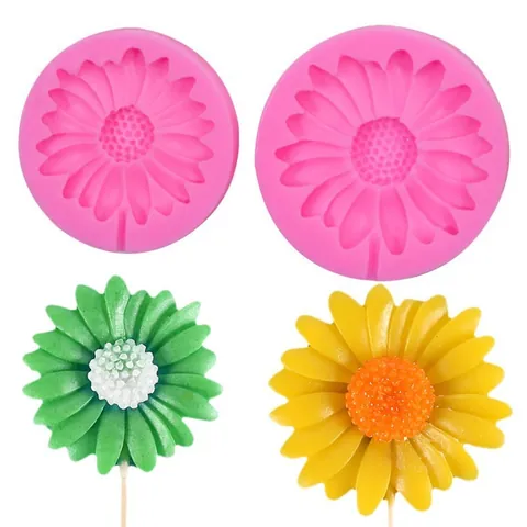 Daisy Sunflower Silicone Fondant Mold DIY Chocolate Baking Tool Flower Shape Lollipop Decoration Accessories Cake Mold
