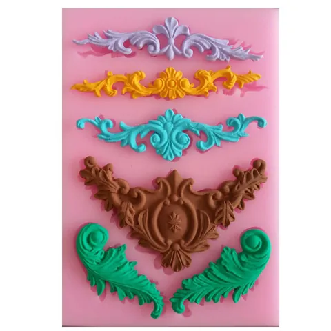 Baroque Relief Silicone Cake Mold Bow Crown Lace Fondant Mold For DIY Chocolate Soap Candle Creative Decorative Bakeware Tools