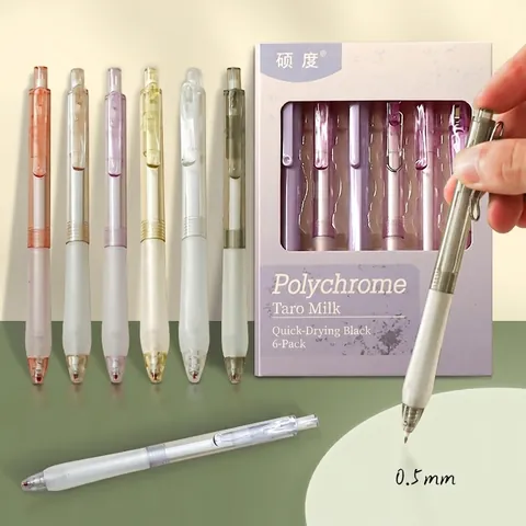 Retractable Gel Pen Quick Dry 0.5 Black Ink Writing Stationery For Student School Office Smooth Writing Carbon Pen