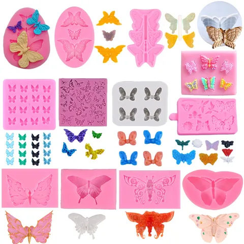 Molde de Silicona de Mariposa y Lazo Molde Decorativo para Pasteles de Fondant Chocolate Herramienta de Repostería DIY Molde Creativo