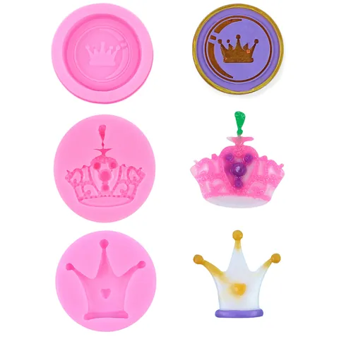 Stampo in Silicone a Forma di Corona da Principessa e Principe per Fondente Cioccolato Decorazione Torte Strumento per Pasticceria