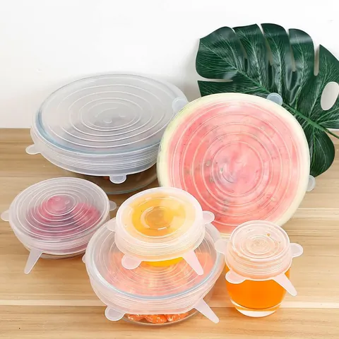 Food Grade Silicone Stretch Lids Reusable Durable Seal Bowl Covers For Various Containers Kitchen Storage Organization Fresh Keeping Tops
