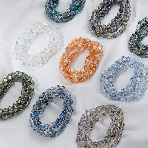 Unregelmäßige Facettierte Irisierende Glasperlen Für DIY Schmuckherstellung Galvanisierte Kristalloptik Buntes Glas Lose Perlen Für Armbänder