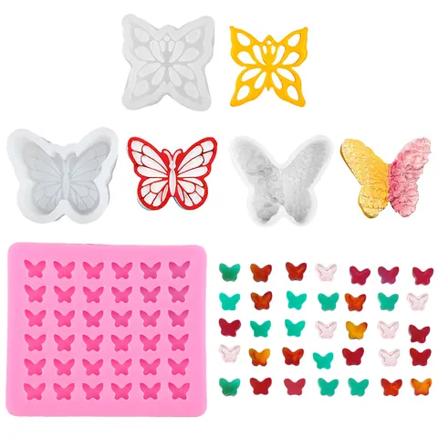 Molde de Silicona de Mariposa y Lazo Molde Decorativo para Pasteles de Fondant Chocolate Herramienta de Repostería DIY Molde Creativo