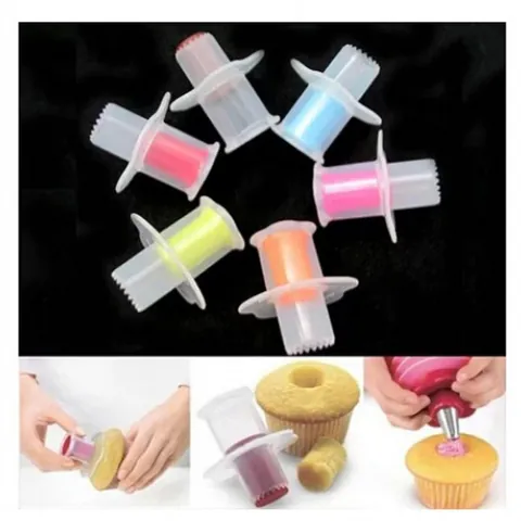 Descorazonador de Cupcakes Herramienta de Plástico para Tartas Moldes de Decoración DIY Muffins Pastelería Accesorios Cocina Color Aleatorio
