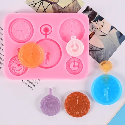 Uhr Form Flüssig Silikon Form DIY Fondant Kuchen Schokolade Ton Gips Harz Retro Taschenuhr Zifferblatt Form Handwerk Werkzeug