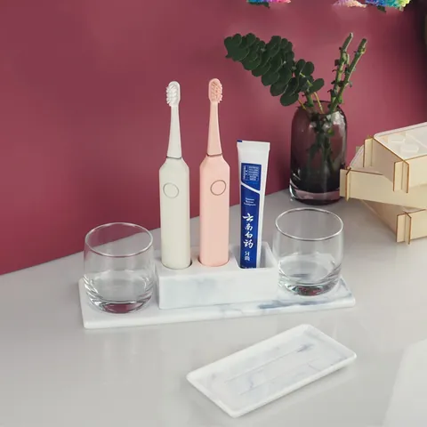 DIY Toothbrush Holder Silicone Mold Mirror Surface Crystal Resin Casting Mold For Bathroom Storage Rack Organizer Tray Handcrafted Tool