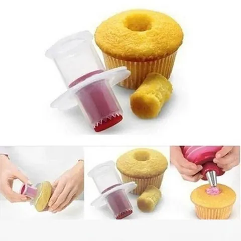Descorazonador de Cupcakes Herramienta de Plástico para Tartas Moldes de Decoración DIY Muffins Pastelería Accesorios Cocina Color Aleatorio