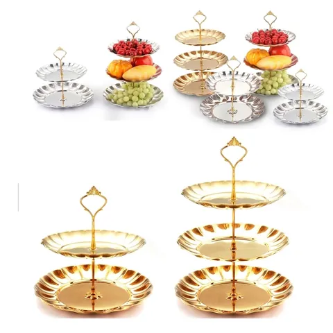 Krone Mehrstöckiger Tortenständer Griff Stange Hardware Set Metall Obstteller Ständer Halterung Nur Ständer Ohne Teller Gold Silber Legierung Cupcake Ständer Zubehör