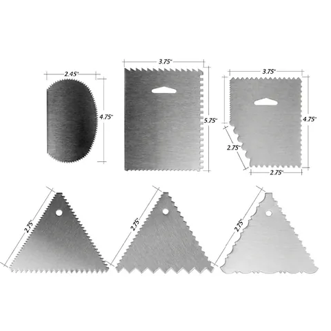 Stainless Steel Cake Scraper Icing Smoother Comb Various Serrated Edge Designs For Cream Buttercream Decorating Baking Tools Collection