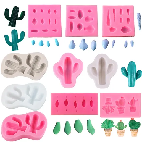Cactus Succulent DIY Silicone Mold For Plaster Aromatherapy Wax Tablets Car Hanging Crafts Modern Minimalist Silicone Casting Tools
