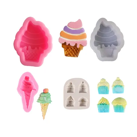 Cherry Ice Cream Silicone Mold DIY Fondant Cake Decoration Aromatherapy Gypsum Chocolate Mold Modern Minimalist Baking Tool