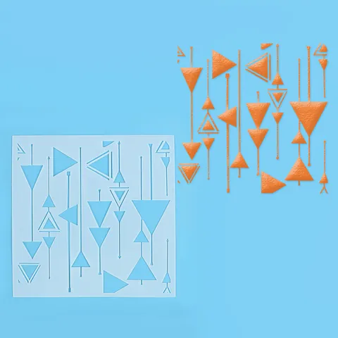 Geometric Series Cake Spray Stencil Plastic Hollow-out Template For Baking Sugar Sieve Painting Drawing DIY Decorating Tool