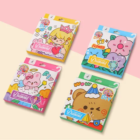 Kids DIY Diamond Painting Kit Cartoon Princess Animal Flower Pattern Educational Arts And Crafts Toys For Children Kindergarten Gift