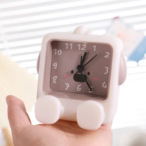 Cute Cartoon Animal Desktop Alarm Clock Analog Digital Display Battery Operated Bedside Table Clock For Kids Student Bedroom
