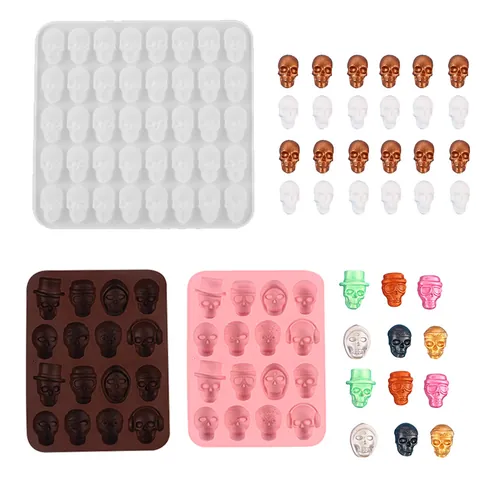 Halloween Skull Silicone Mold Chocolate Candy Fondant Cake Decoration Mold DIY Kitchen Baking Tool For Party
