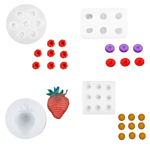 Fruit Halloween Silicone Mold For DIY Cake Decorating Fondant Plaster Clay Crafting Cherry Strawberry Raspberry Shapes