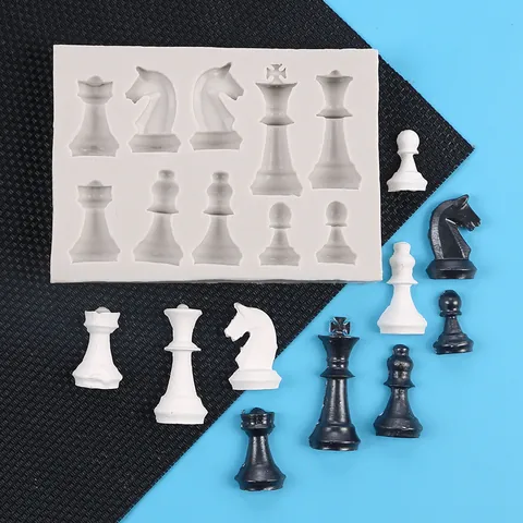 3D International Chess Silicone Mold For Resin Casting DIY Chocolate Fondant Cake Mold Candle Soap Gypsum Ornament Making Tool