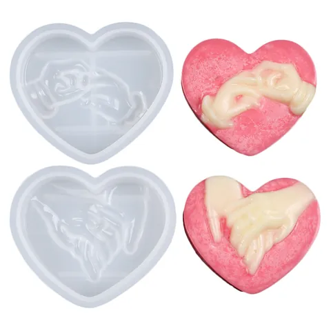 Herzform Händchenhalten Silikonform Für Valentinstag DIY Schokolade Süßigkeiten Fondant Kuchen Dekoration Romantische 3D Relief Form