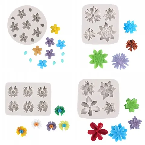 Daisy Cherry Blossom Sunflower Shape Liquid Silicone Mold For DIY Fondant Cake Decor Chocolate Clay Craft Baking Tools