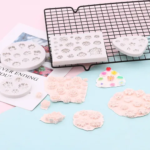 Silicone Flower Cake Mold Rose Sunflower Daisy Patterns For DIY Chocolate Pudding Gum Paste Fondant Baking Decorating Tools