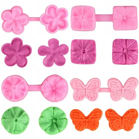 Petal Leaf Butterfly Fondant Silicone Veiner Mold 3D Double Sided Pressing Cake Dessert Decorative Baking Tool Mold