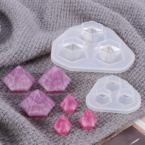 Molde de Silicona con Forma de Diamante DIY Herramienta de Fabricación de Joyas de Resina Molde de Fundición Colgante Gema