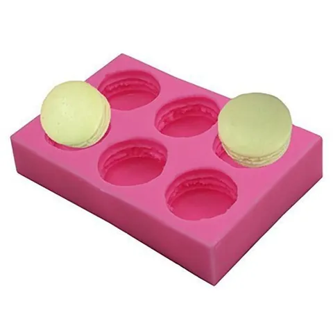 Stampo in Silicone a Forma di Macaron 3D a 6 Cavità per Sapone Fatto a Mano Fai-da-te Argilla Leggera Stampo da Forno Rosa