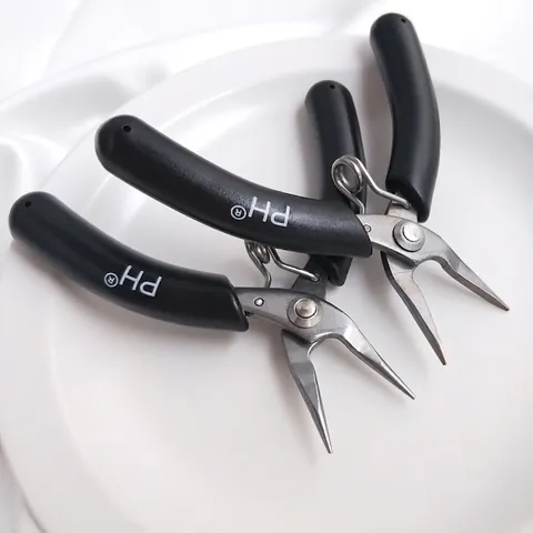 Mini Titanium Steel Fine Jewelry Pliers Set Round Needle Nose Diagonal Cutters For DIY Handmade Jewelry Making Tools