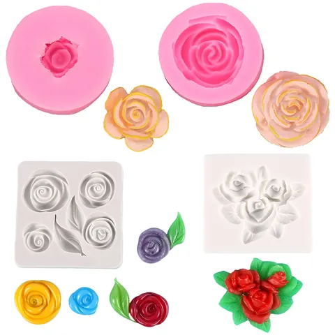 Silicone Flower Cake Mold Rose Sunflower Daisy Patterns For DIY Chocolate Pudding Gum Paste Fondant Baking Decorating Tools