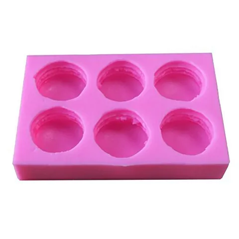 Stampo in Silicone a Forma di Macaron 3D a 6 Cavità per Sapone Fatto a Mano Fai-da-te Argilla Leggera Stampo da Forno Rosa